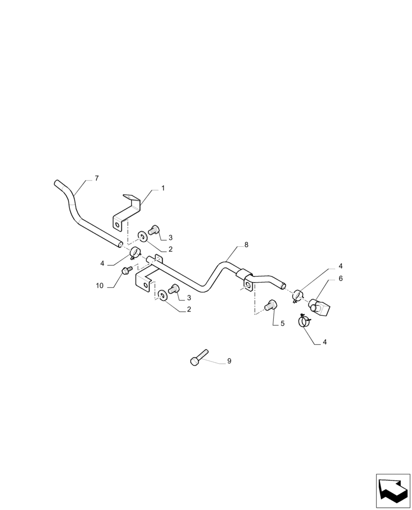 Схема запчастей Case IH PUMA 230 - (50.100.AC) - HEATING SYSTEM PIPES (50) - CAB CLIMATE CONTROL