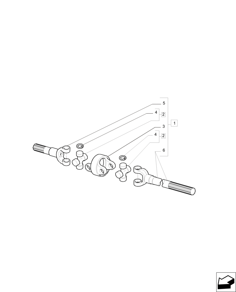 Схема запчастей Case IH PUMA 200 - (25.108.AA[01]) - FRONT AXLE - AXLE-SHAFT ARTICULATED - BREAKDOWN (25) - FRONT AXLE SYSTEM