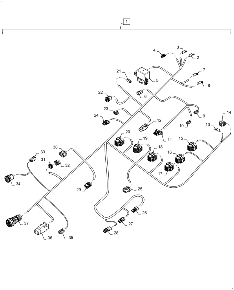 Схема запчастей Case IH 4765 - (55.516.AT[01]) - 350 BUSHEL TOW BEHIND HARNESS (55) - ELECTRICAL SYSTEMS