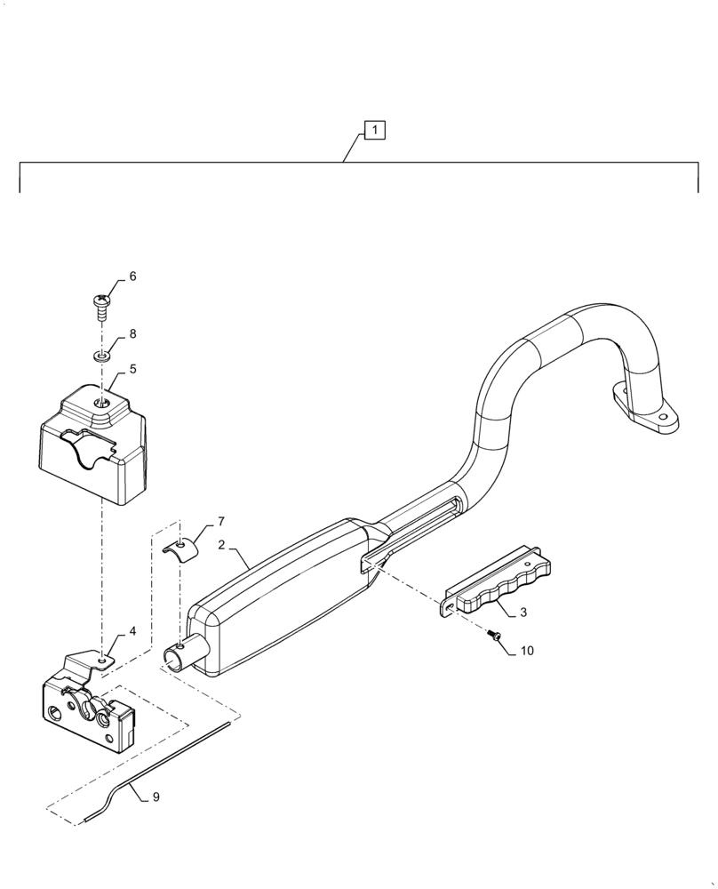 Схема запчастей Case IH 7140 - (90.154.AA[03]) - DOOR HANDLE, GRAB RAIL (90) - PLATFORM, CAB, BODYWORK AND DECALS