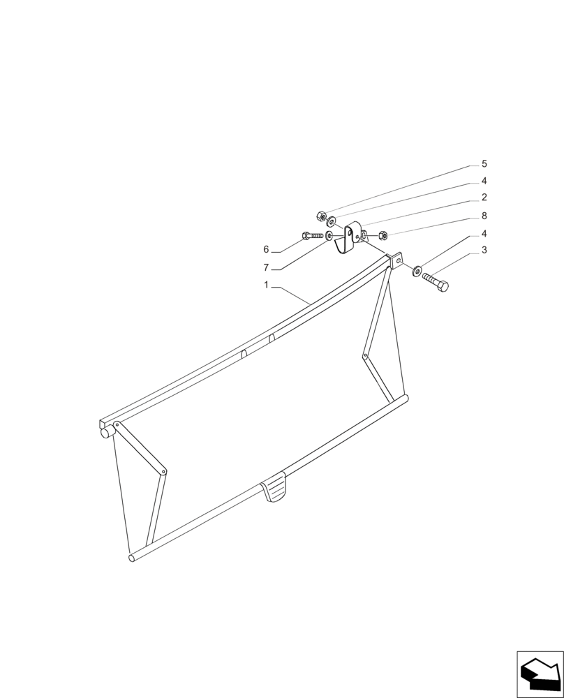 Схема запчастей Case IH PUMA 215 - (90.151.AE) - REAR SUN CURTAIN (90) - PLATFORM, CAB, BODYWORK AND DECALS