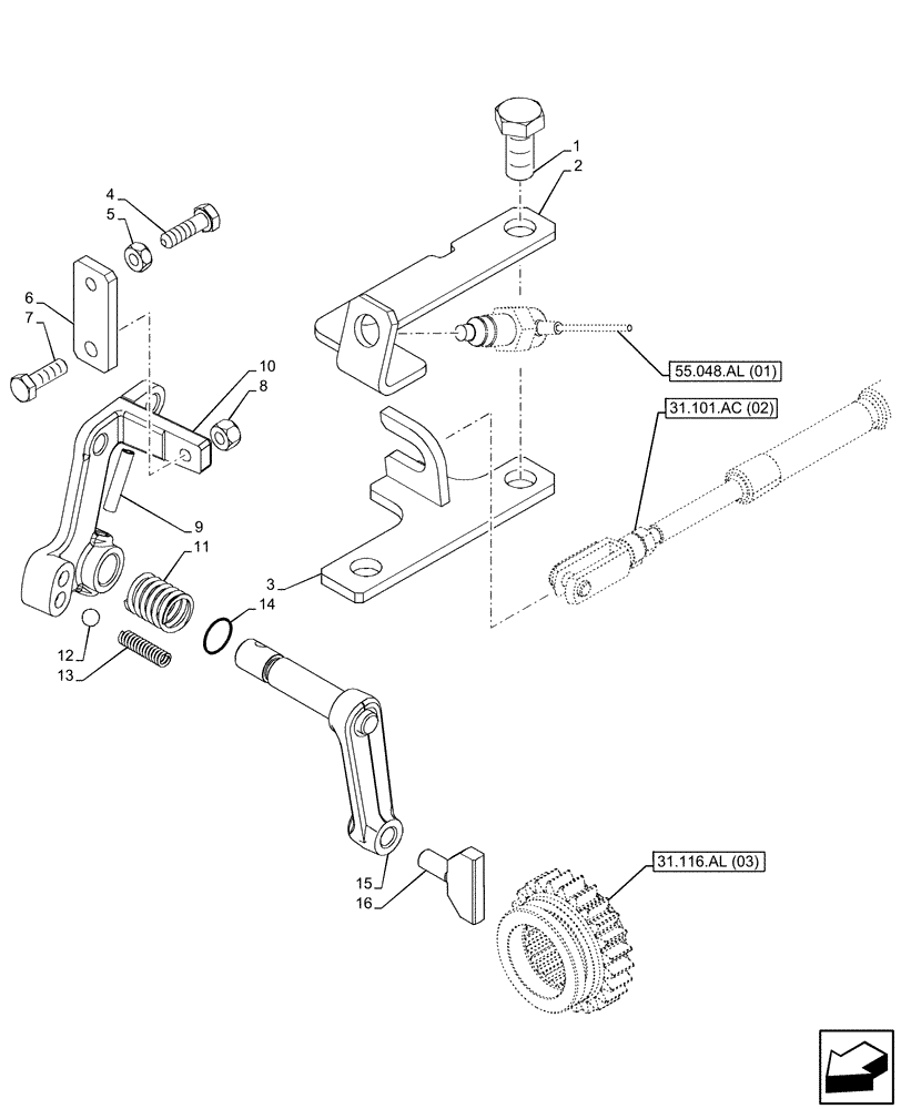 Схема запчастей Case IH PUMA 165 CVT - (31.101.AB[08]) - VAR - 758023 - PTO 540/540E/1000 RPM, W/ GROUND SPEED, PTO, CONTROLS (31) - IMPLEMENT POWER TAKE OFF