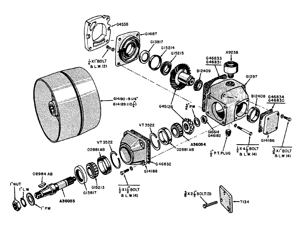 Схема запчастей Case IH 630 - (112) - REAR MOUNTED BELT PULLEY (06) - POWER TRAIN