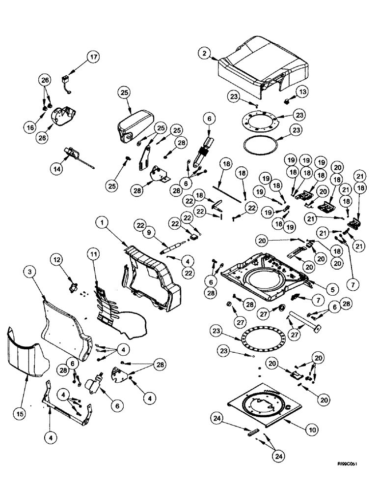 Схема запчастей Case IH MX240 - (9-066) - CUSHION ASSEMBLY, SEAT (09) - CHASSIS/ATTACHMENTS