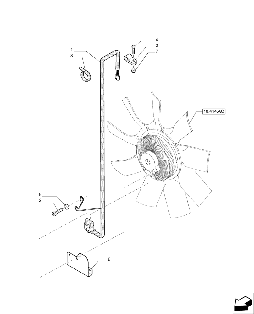 Схема запчастей Case IH PUMA 215 - (55.012.AE) - VISCTRONIC FAN HARNESS (55) - ELECTRICAL SYSTEMS