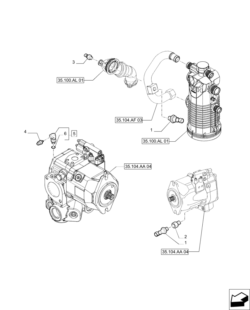 Схема запчастей Case IH PUMA 230 - (55.036.AG) - SENSORS AND SWITCHES FOR HYDRAULIC SYSTEM AND LIFT PUMPS (55) - ELECTRICAL SYSTEMS