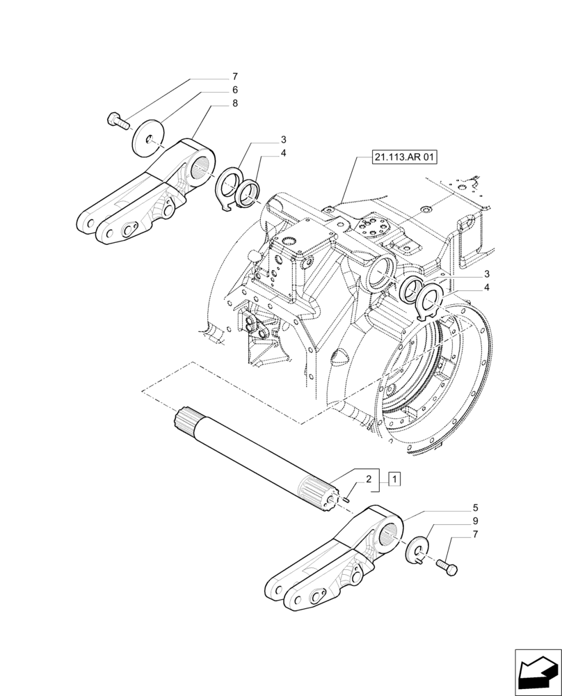 Схема запчастей Case IH PUMA 200 - (37.110.AE) - HYDRAULIC POWER LIFT - ROCK SHAFT AND ASSOCIATES (37) - HITCHES, DRAWBARS & IMPLEMENT COUPLINGS