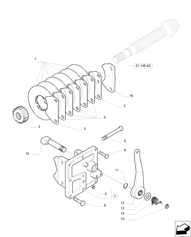 Схема запчастей Case IH PUMA 200 - (33.110.AV) - PARKING BRAKE (33) - BRAKES & CONTROLS