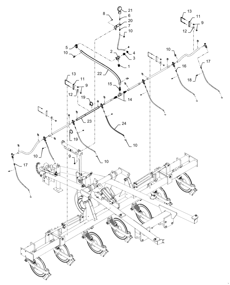 Схема запчастей Case IH NPX2800 - (63.100.AA[05]) - LIQUID PARTS, 2800, 7 COULTER SINGLE PUMP (63) - CHEMICAL APPLICATORS