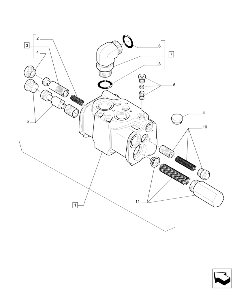 Схема запчастей Case IH PUMA 215 - (35.100.AZ[02]) - PRIORITY VALVE AND PIPES - BREAKDOWN (35) - HYDRAULIC SYSTEMS