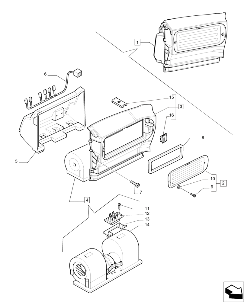 Схема запчастей Case IH PUMA 215 - (50.104.AC[03]) - FAN - BREAKDOWN (50) - CAB CLIMATE CONTROL