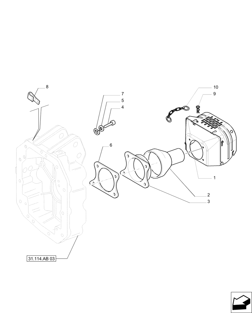 Схема запчастей Case IH PUMA 200 - (31.114.AH) - POWER TAKE-OFF 540E/1000 RPM - SHIELDS (31) - IMPLEMENT POWER TAKE OFF