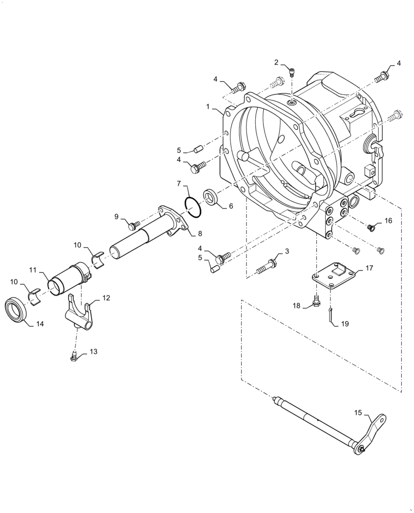 Схема запчастей Case IH FARMALL 30A - (21.110.AB[01]) - CLUTCH HOUSING, MECHANICAL (21) - TRANSMISSION
