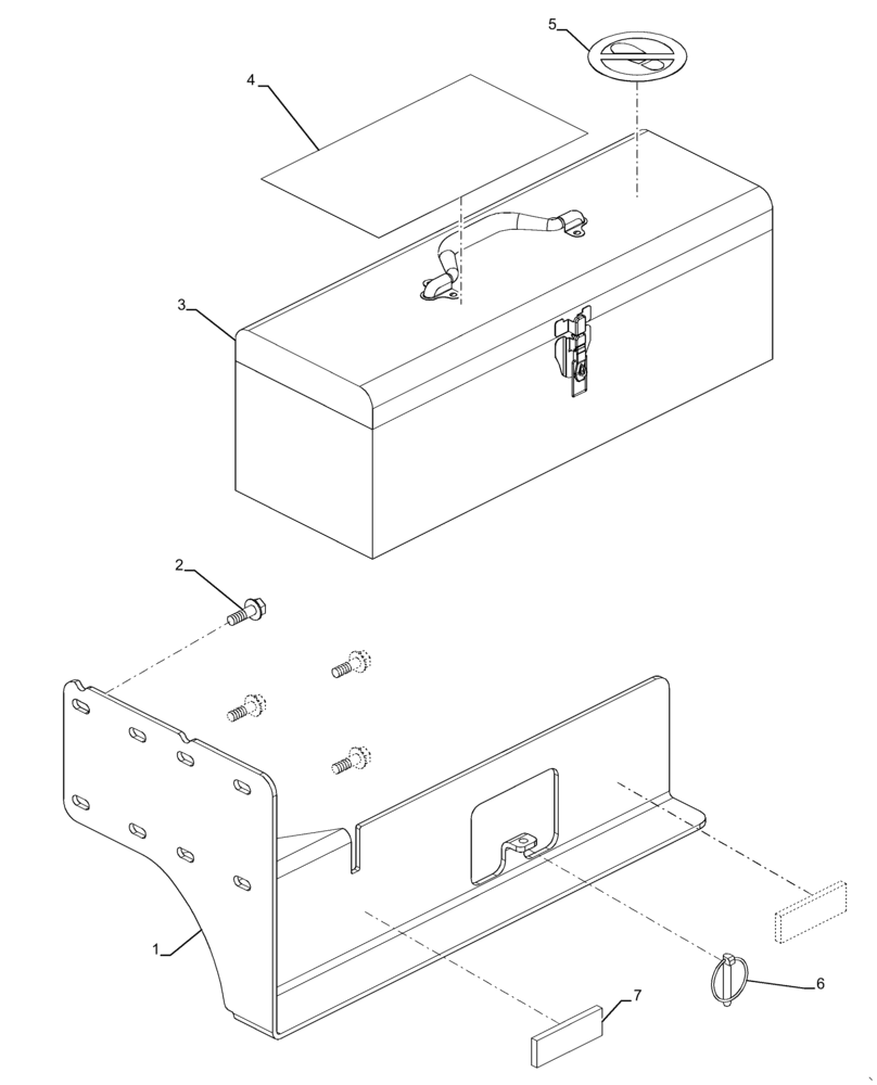 Схема запчастей Case IH MAGNUM 310 - (90.151.AO[02]) - TOOL BOX, MOUNT LOADER READY (90) - PLATFORM, CAB, BODYWORK AND DECALS