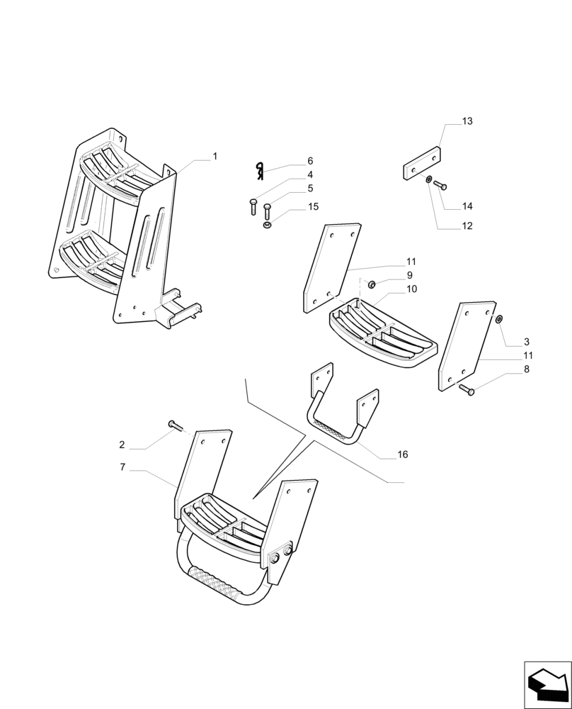 Схема запчастей Case IH PUMA 215 - (90.118.CE) - FOOT STEP (90) - PLATFORM, CAB, BODYWORK AND DECALS