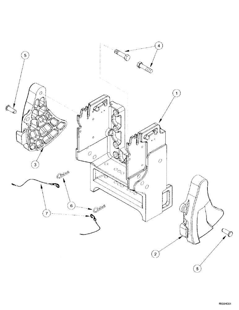 Схема запчастей Case IH MX220 - (9-128) - SWAY LIMITER, HITCH (09) - CHASSIS/ATTACHMENTS