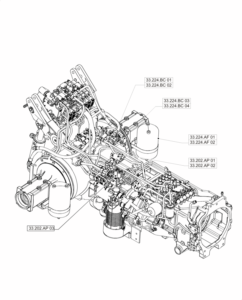 Схема запчастей Case IH PUMA 215 - (00.000.33[02]) - PICTORIAL INDEX - BRAKES & CONTROLS (00) - GENERAL & PICTORIAL INDEX