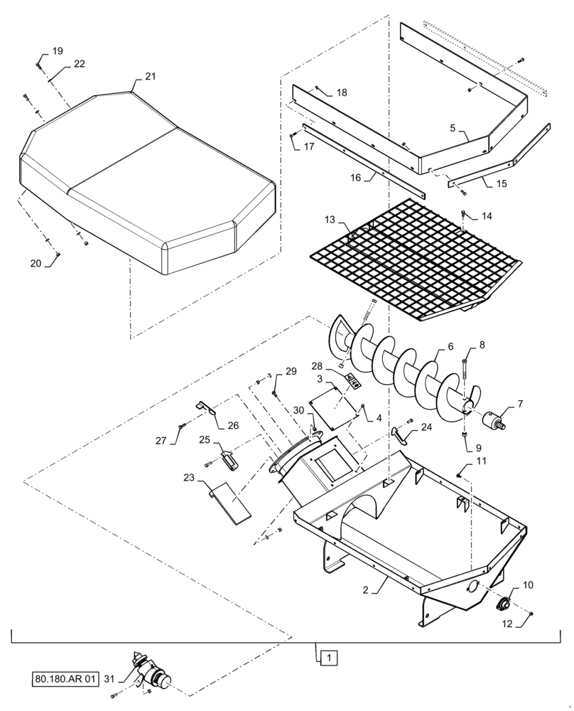 Схема запчастей Case IH 4585 - (77.100.AB[06]) - 435, 460, 580 BUSHEL, HYDRAULIC AUGER HOPPER (77) - SEEDING/PLANTING