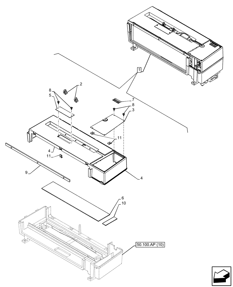 Схема запчастей Case IH MAXXUM 115 - (50.100.AP[11]) - VAR - 390643, 758482 - AIR CONDITIONER (50) - CAB CLIMATE CONTROL