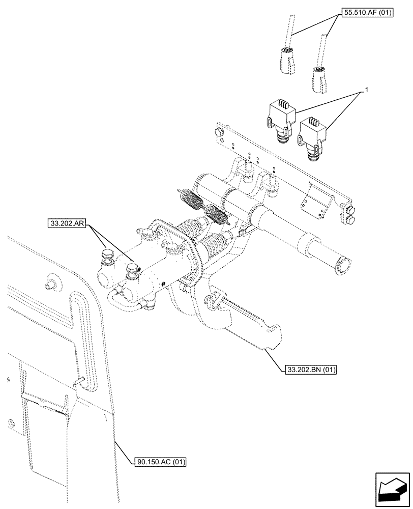 Схема запчастей Case IH MAXXUM 135 - (55.405.CW[01]) - VAR - 391610, 758479, 758481 - BRAKE, LIGHT SWITCH (55) - ELECTRICAL SYSTEMS