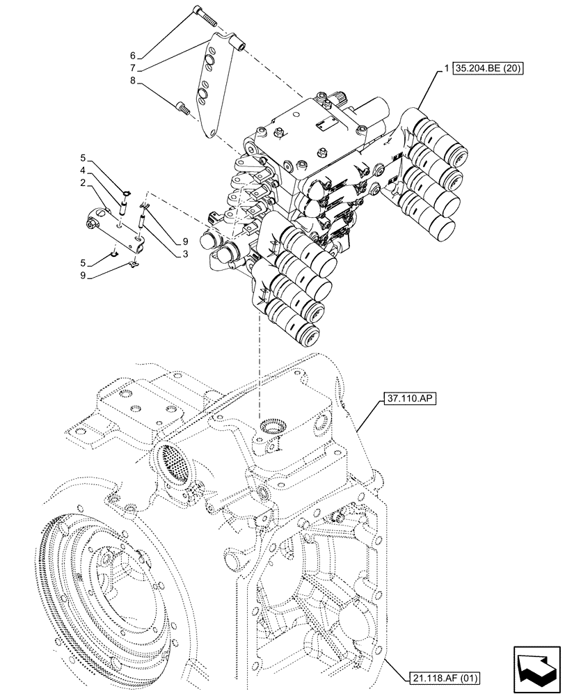 Схема запчастей Case IH MAXXUM 135 - (35.204.BE[19]) - VAR - 743685 - 4 REMOTE CONTROL VALVES, W/ MECHANICAL ENGAGEMENT, 2, CONFIGURABLE, 2, NOT CONFIGURABLE (35) - HYDRAULIC SYSTEMS