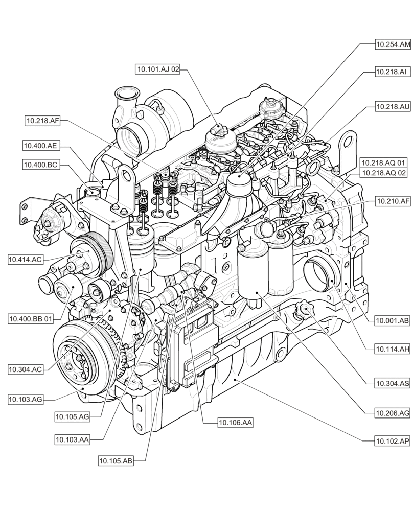 Схема запчастей Case IH PUMA 215 - (00.000.10[02]) - PICTORIAL INDEX - ENGINE (00) - GENERAL & PICTORIAL INDEX