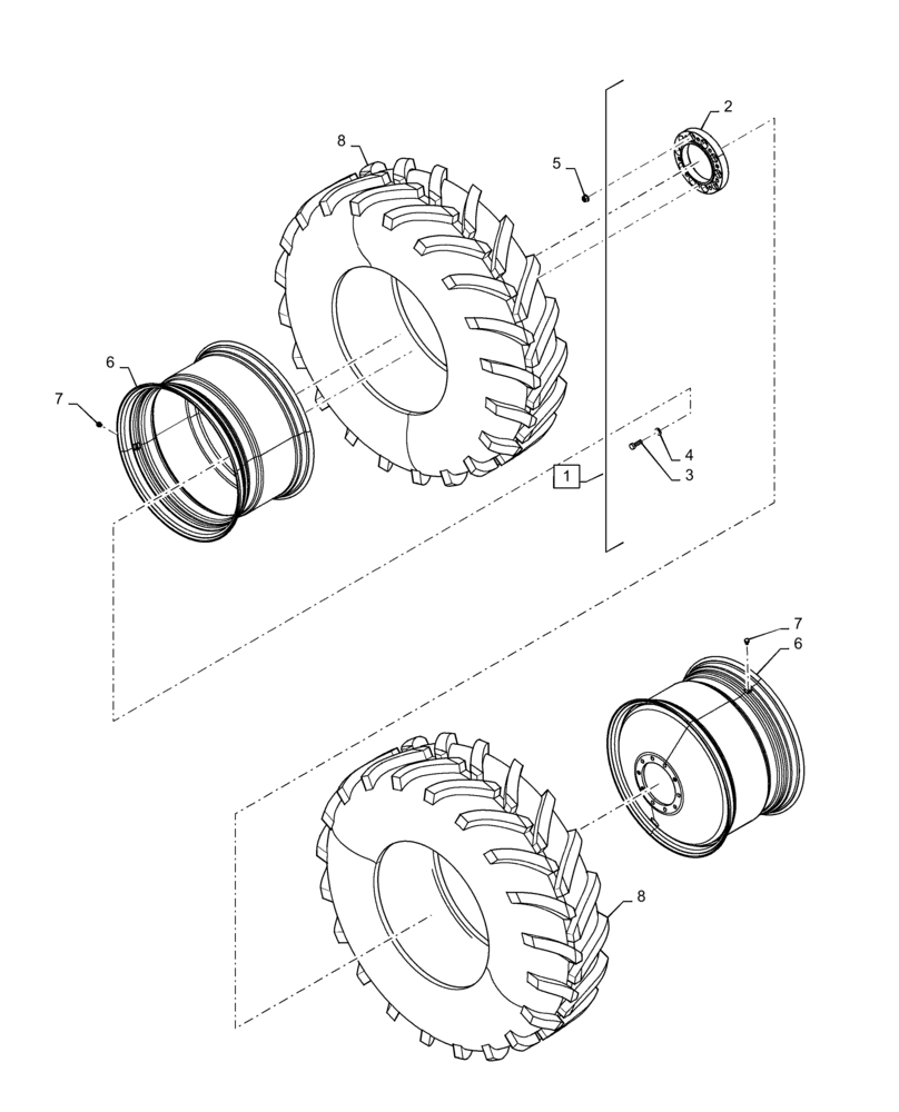 Схема запчастей Case IH 4585 - (44.520.AB[09]) - REAR AXLE DUAL WHEEL (44) - WHEELS