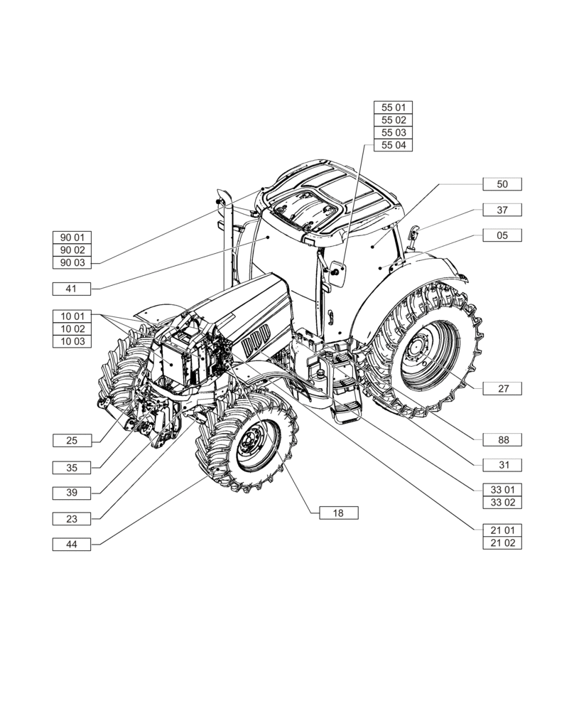 Схема запчастей Case IH PUMA 215 - (00.000.00) - PICTORIAL INDEX - MAIN SECTIONS (00) - GENERAL & PICTORIAL INDEX