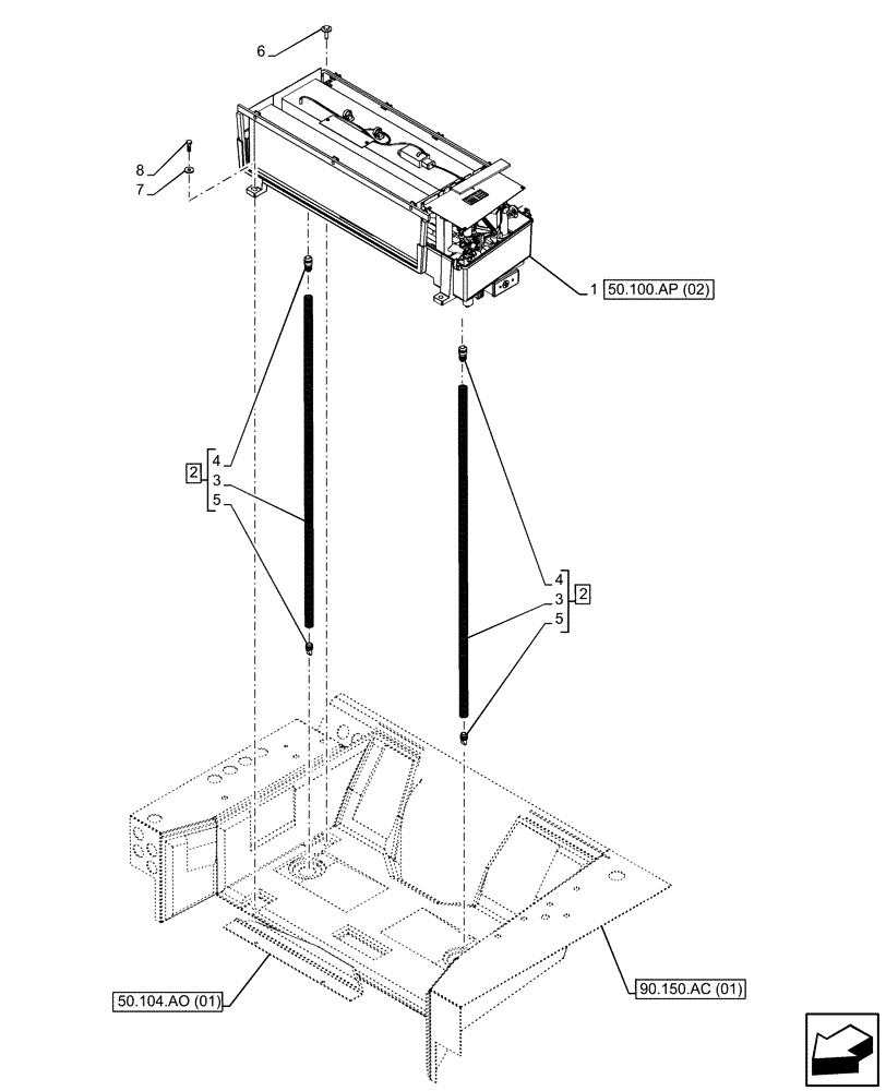 Схема запчастей Case IH MAXXUM 135 - (50.100.AP[01]) - VAR - 390643 - AIR CONDITIONER (50) - CAB CLIMATE CONTROL