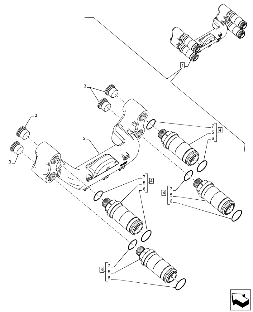 Схема запчастей Case IH MAXXUM 150 - (35.114.AN [02]) - VAR - 758642 - CONTROL VALVE, REAR, DIVERTER, COMPONENTS (35) - HYDRAULIC SYSTEMS