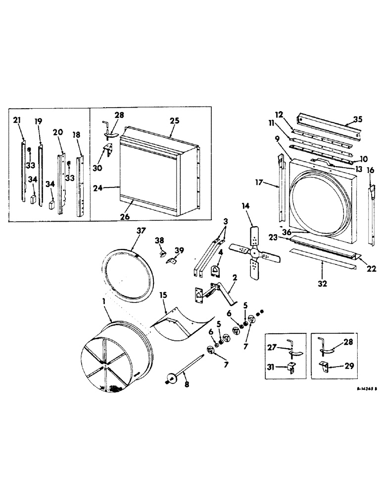 Схема запчастей Case IH 303 - (399) - C-221 ENGINE, 3-9/16 X 3-11/16, RADIATOR ROTARY AIR SCREEN, COMBINE SERIAL NO. 9428 AND ABOVE (10) - ENGINE