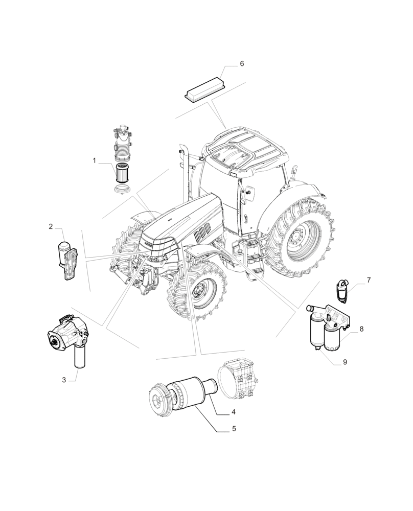 Схема запчастей Case IH PUMA 215 - (05.100.03) - MAINTENANCE PARTS - FILTRES (05) - SERVICE & MAINTENANCE