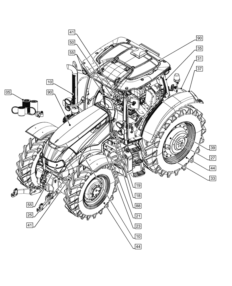 Схема запчастей Case IH MAXXUM 115 - (00.000.00) - PICTORIAL INDEX - MAIN SECTIONS (00) - GENERAL & PICTORIAL INDEX