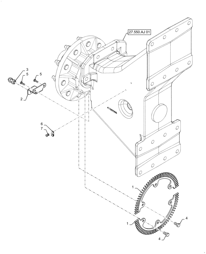 Схема запчастей Case IH 4465 - (44.530.AF[01]) - WHEEL SPEED SENSOR, SINGLE WHEEL (44) - WHEELS