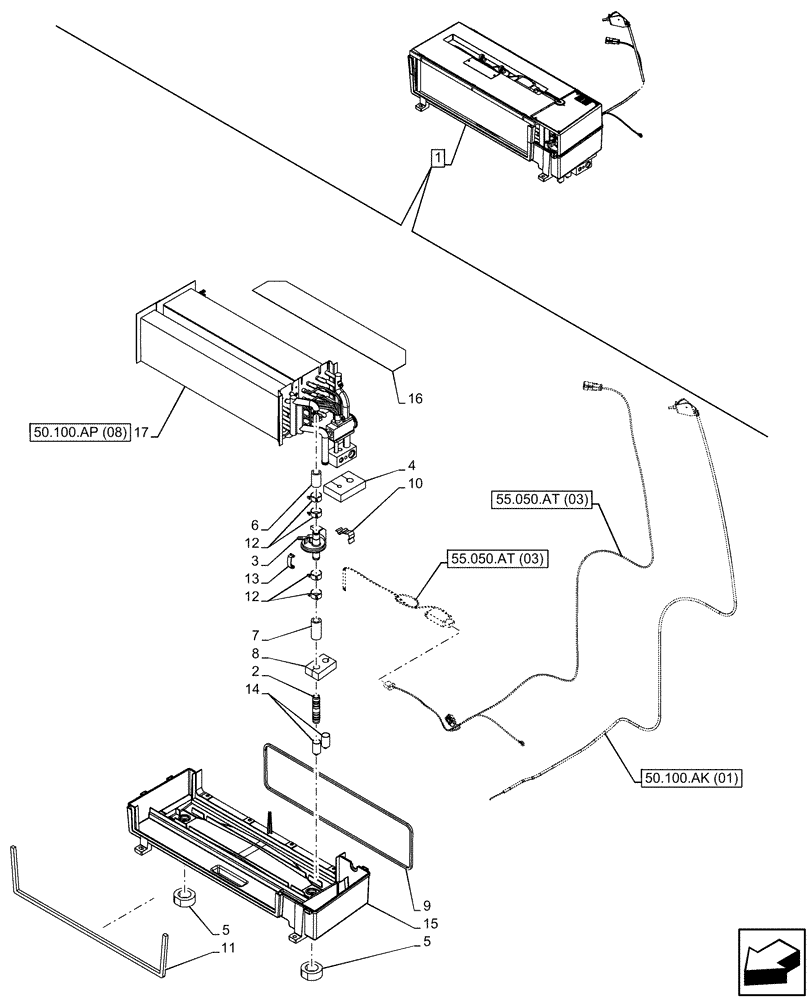 Схема запчастей Case IH MAXXUM 135 - (50.100.AP[06]) - VAR - 390643 - AIR CONDITIONER, COMPONENTS (50) - CAB CLIMATE CONTROL