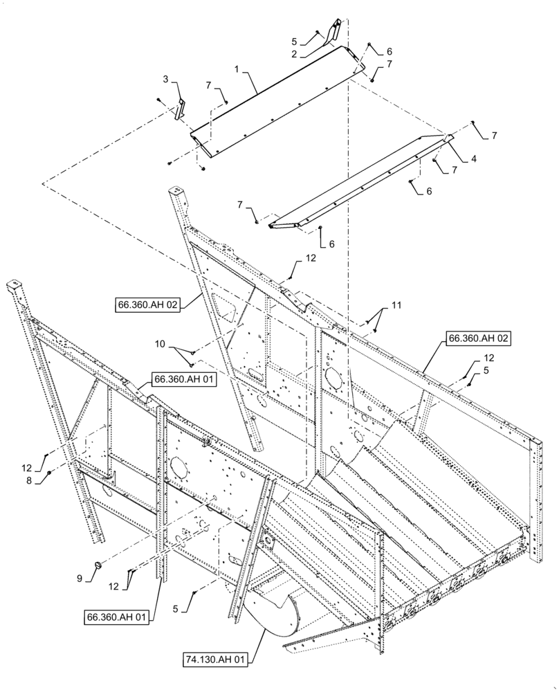 Схема запчастей Case IH 7140 - (74.130.AH[02]) - VAR - 425550 - CLEANING SYSTEM FRONT SEAL (74) - CLEANING