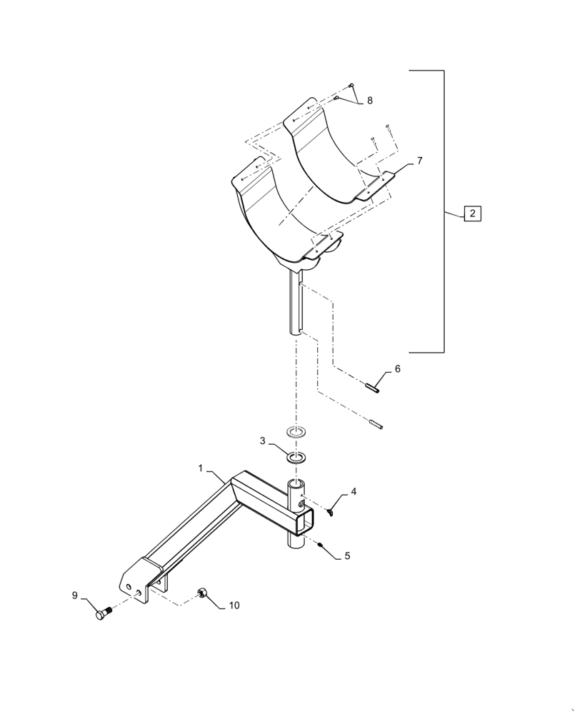 Схема запчастей Case IH 4465 - (77.100.AB[05]) - 435, 460, 580 BUSHEL, REAR HYDRAULIC AUGER SADDLE (77) - SEEDING/PLANTING
