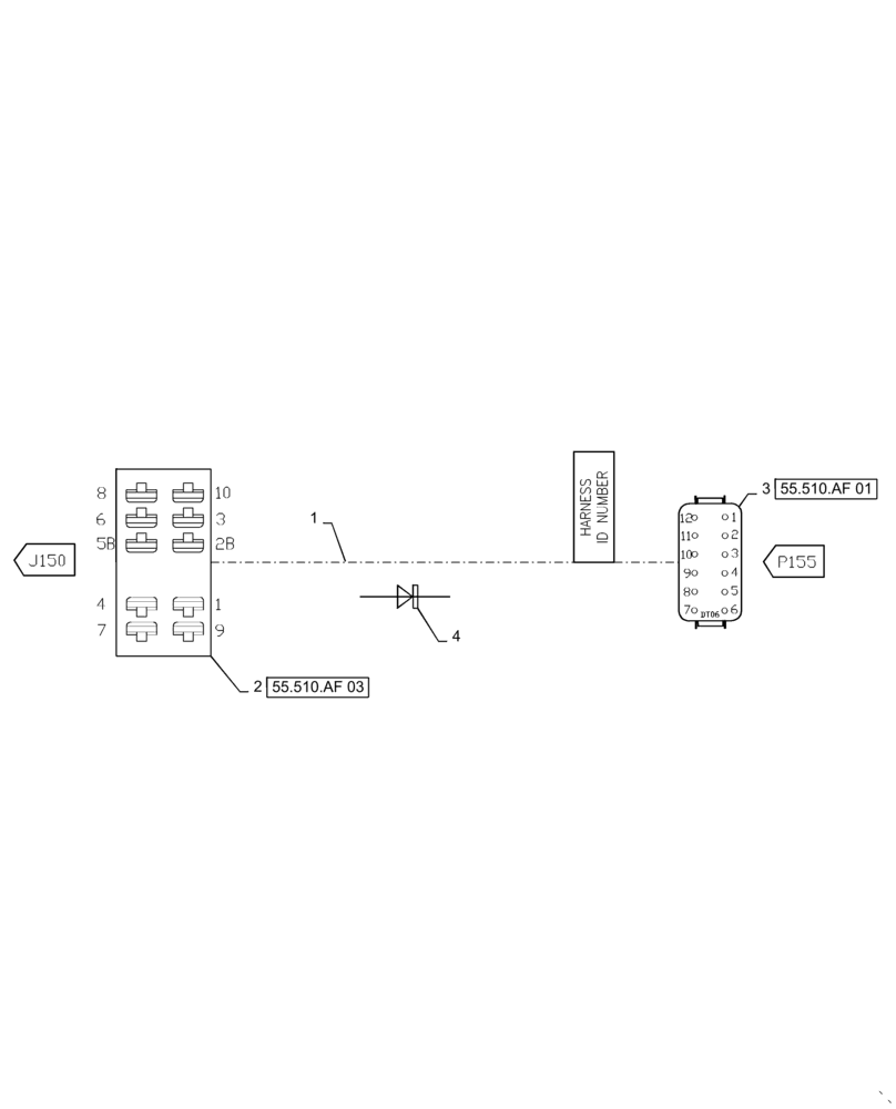 Схема запчастей Case IH PATRIOT 4440 - (55.515.AK[04]) - ONE TOUCH FOLD HARNESS (55) - ELECTRICAL SYSTEMS