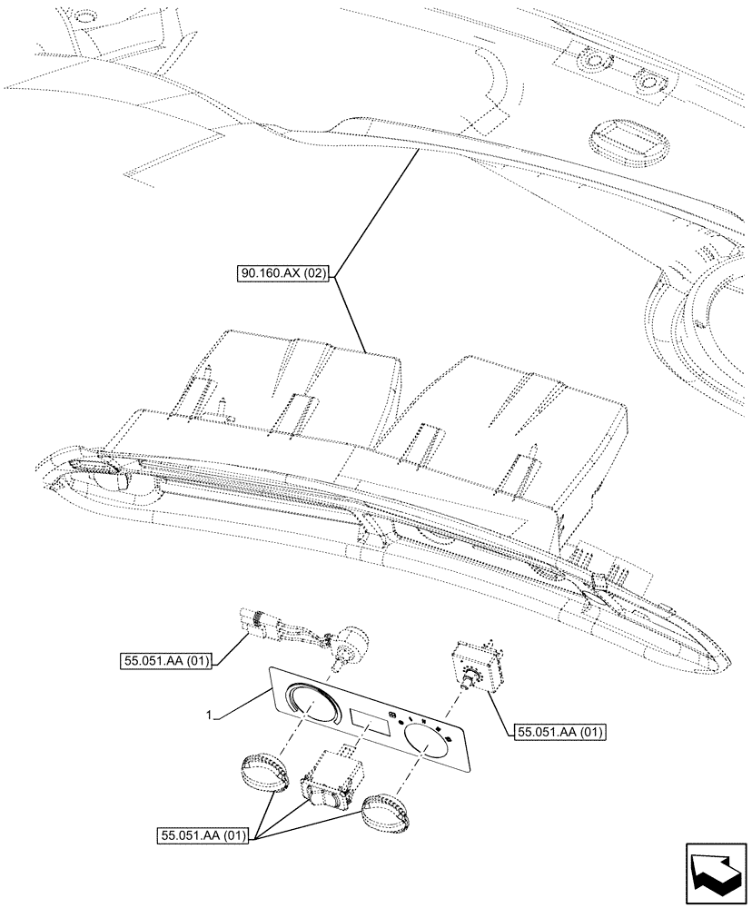 Схема запчастей Case IH MAXXUM 135 - (90.108.AA[18]) - VAR - 390643 - DECAL, AIR CONDITIONER (90) - PLATFORM, CAB, BODYWORK AND DECALS