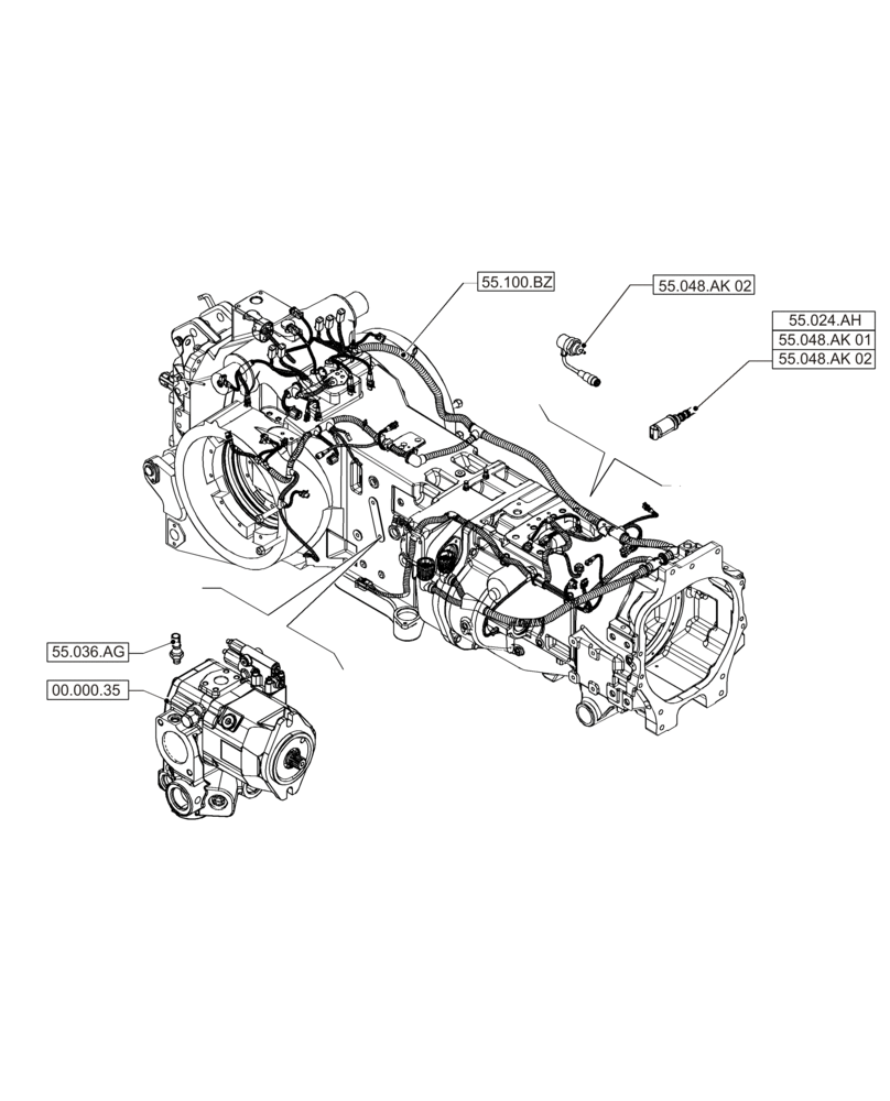 Схема запчастей Case IH PUMA 215 - (00.000.55[04]) - PICTORIAL INDEX - ELECTRICAL SYSTEMS (00) - GENERAL & PICTORIAL INDEX