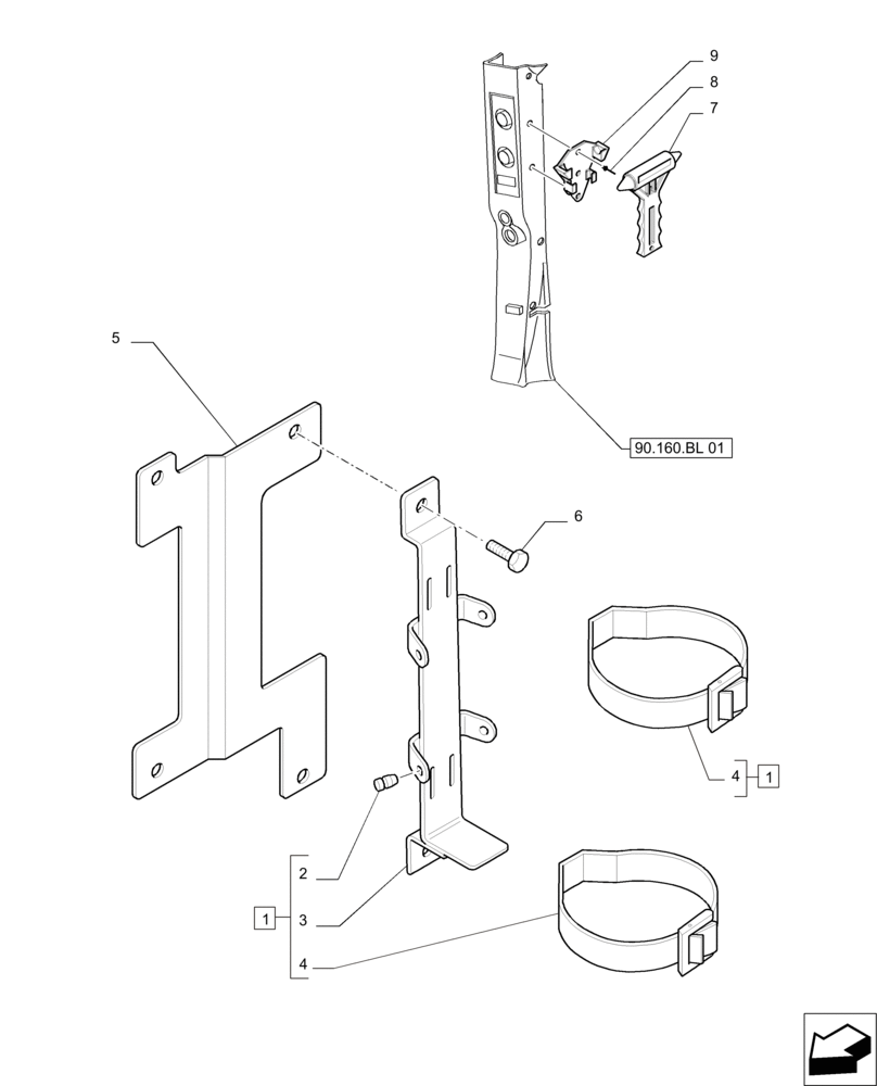 Схема запчастей Case IH PUMA 215 - (05.102.AA) - FIRE EXTINGUISHER AND EMERGENCY EXIT HAMMER (05) - SERVICE & MAINTENANCE