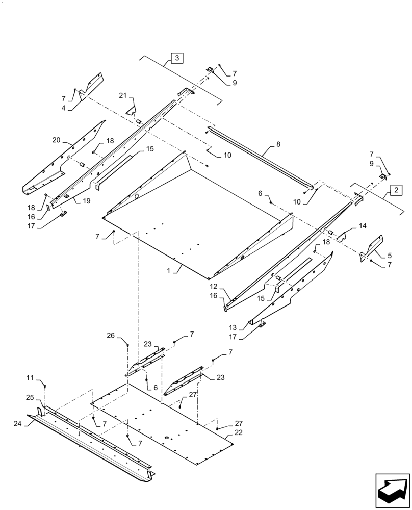 Схема запчастей Case IH 7140 - (74.118.AK) - LOWER SIEVE SUPPORT (74) - CLEANING