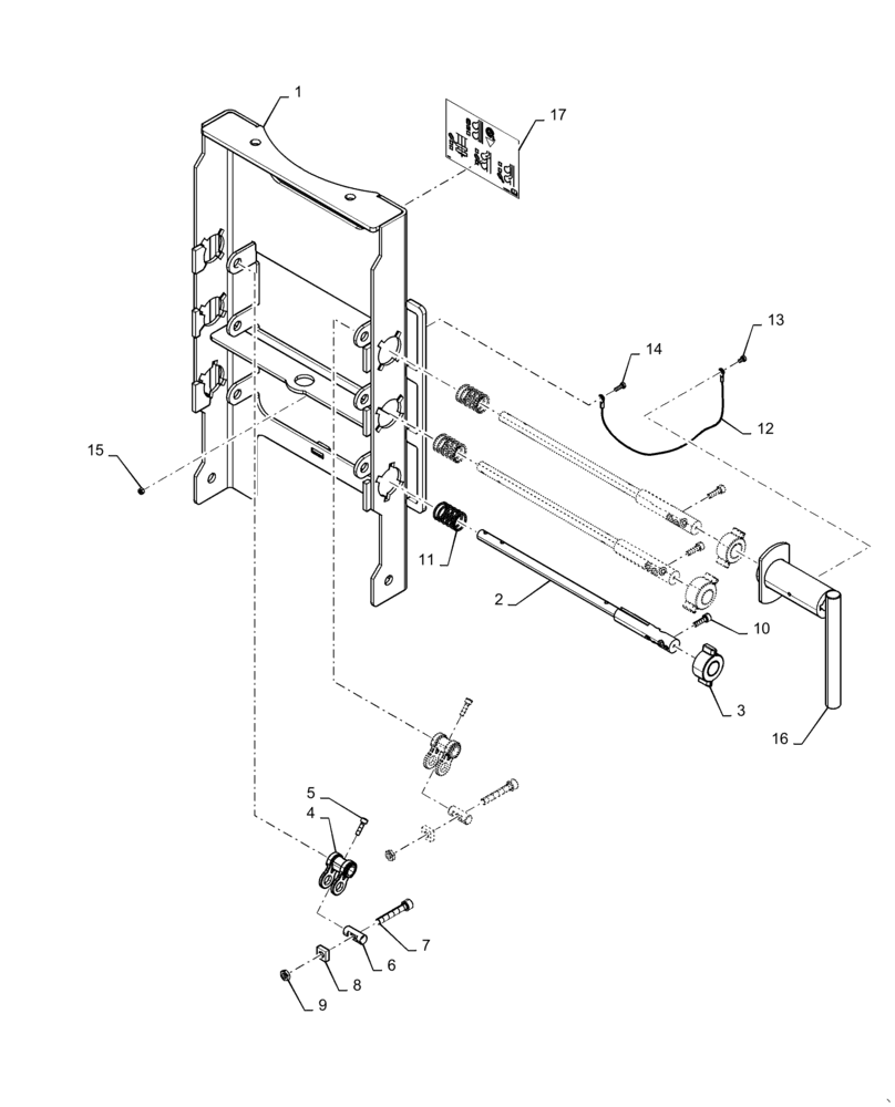 Схема запчастей Case IH 4955 - (61.800.AC[03]) - METER CONTROL BRACKET ASSY (61) - METERING SYSTEM