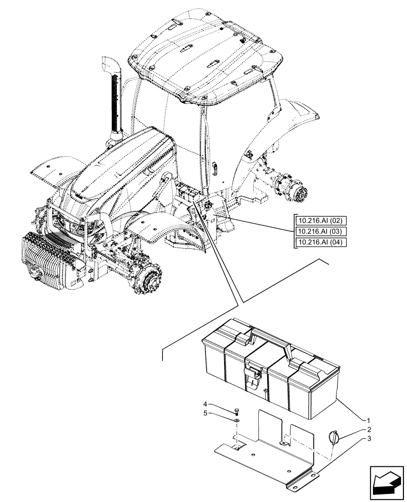 Схема запчастей Case IH MAXXUM 135 - (88.100.AH) - VAR - 391610, 758479, 758480, 758481 - TOOL BOX (88) - ACCESSORIES