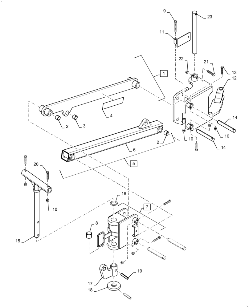 Схема запчастей Case IH 4765 - (77.100.AB[01]) - 435, 460, 580 BUSHEL, HYDRAULIC AUGER PARALLEL ARM SUPPORT (77) - SEEDING/PLANTING