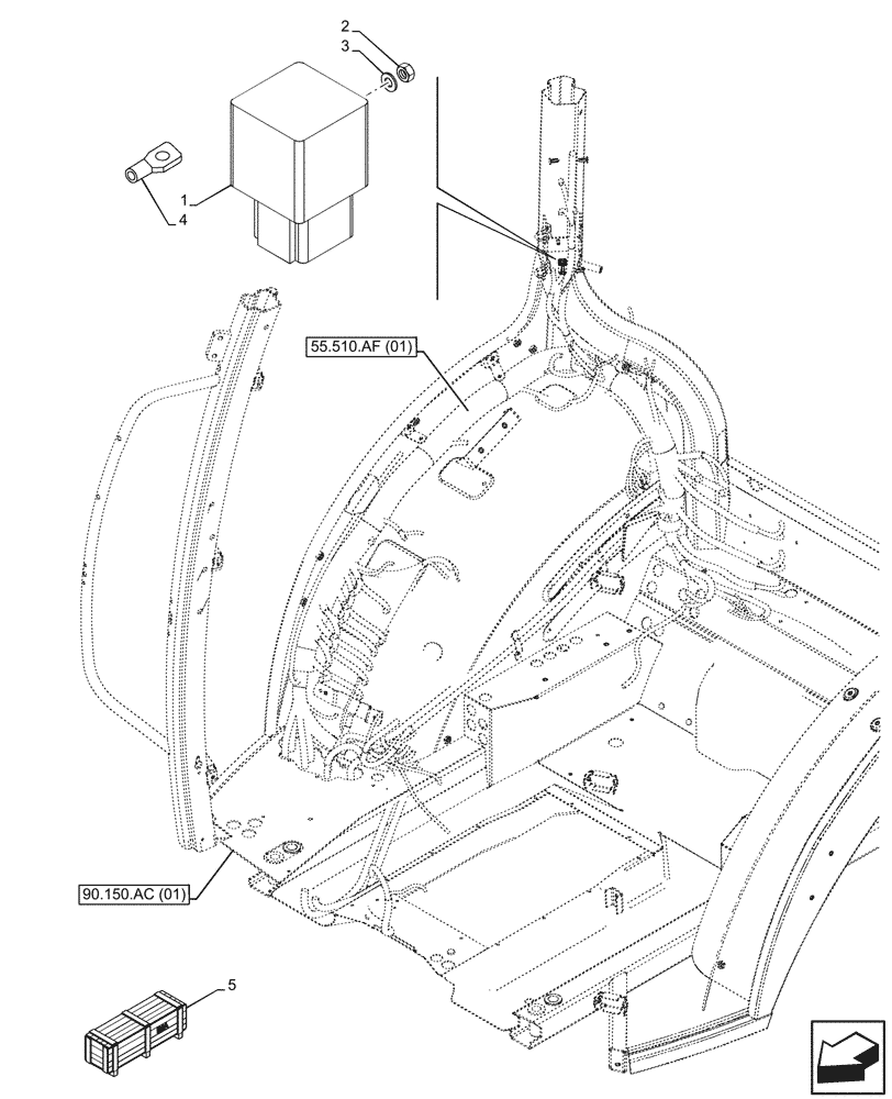 Схема запчастей Case IH MAXXUM 115 - (55.640.BH[06]) - VAR - 743795, 758624 - ISOBUS SOCKET, RELAY (55) - ELECTRICAL SYSTEMS