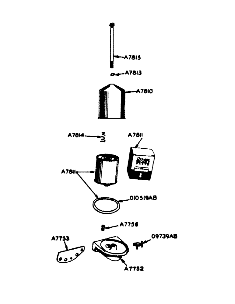 Схема запчастей Case IH 800 - (050) - POWRCEL DIESEL ENGINE, OIL FILTER (02) - ENGINE