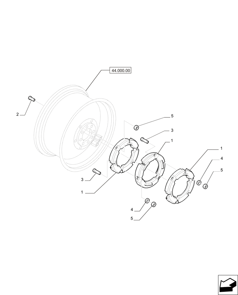 Схема запчастей Case IH PUMA 215 - (39.140.AL[04]) - REAR BALLAST - 546 KG (39) - FRAMES AND BALLASTING