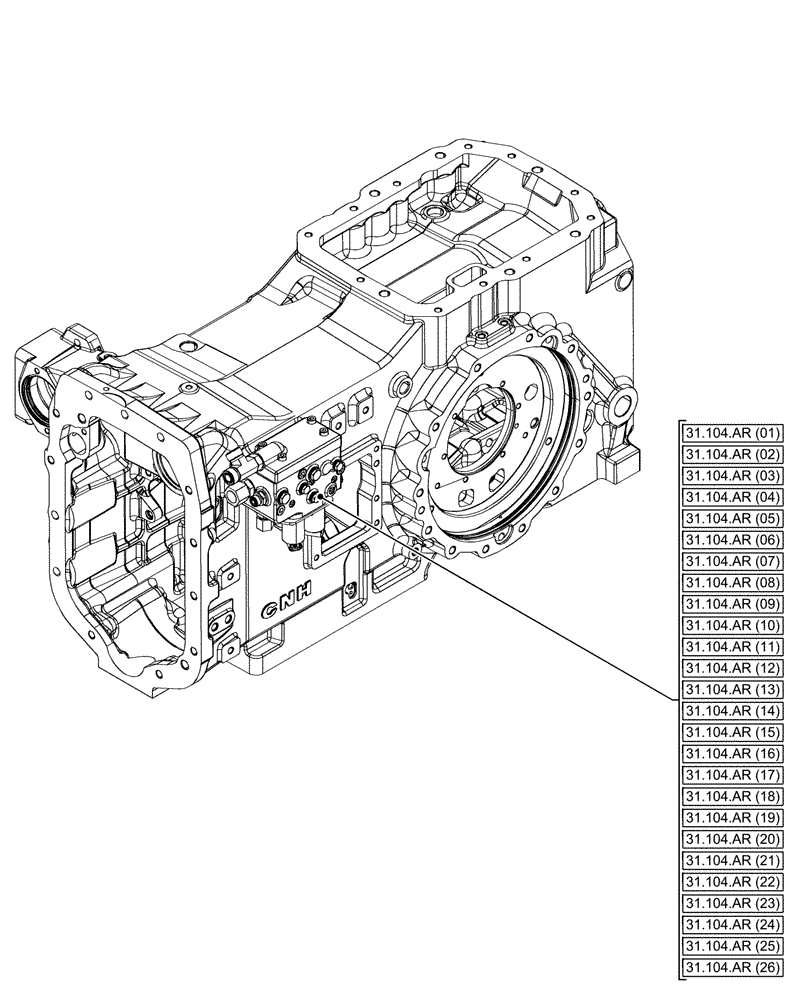 Схема запчастей Case IH MAXXUM 135 - (31.000.00[02]) - SECTION INDEX - IMPLEMENT POWER TAKE OFF (31) - IMPLEMENT POWER TAKE OFF