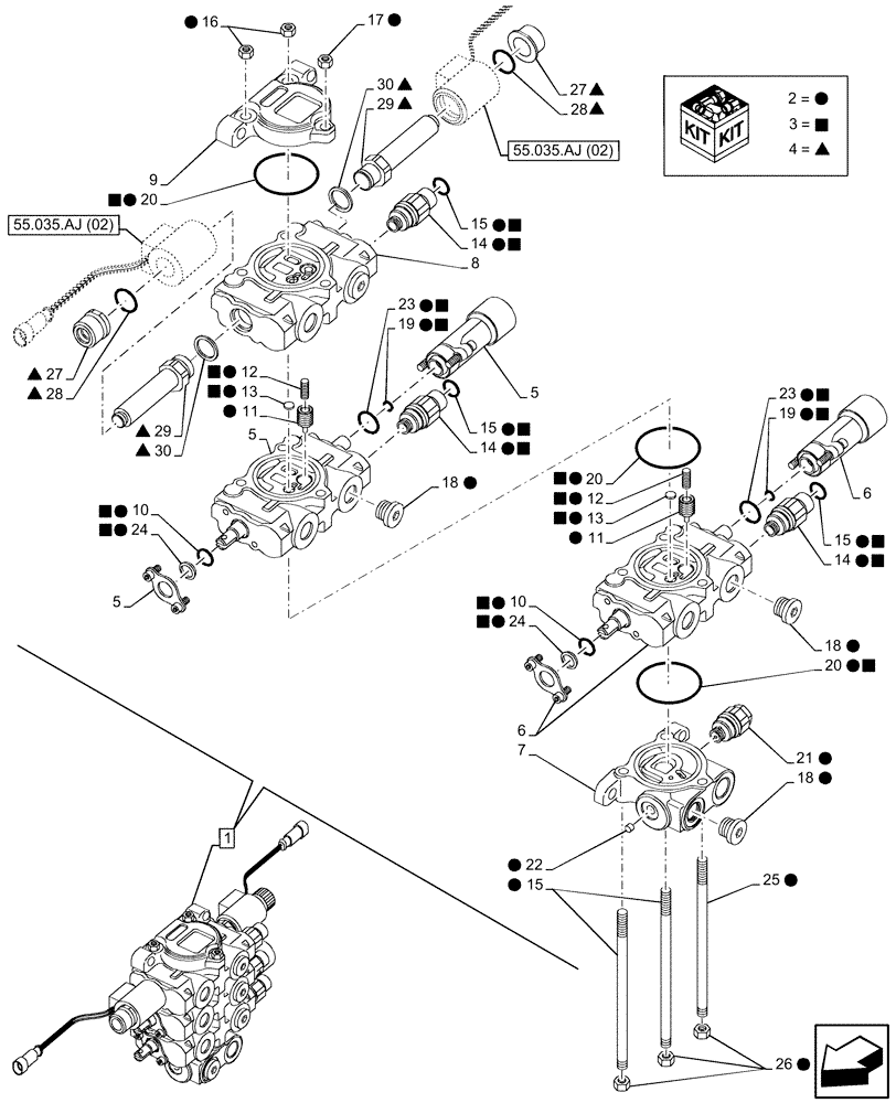Схема запчастей Case IH MAXXUM 150 - (35.204.BS[16]) - VAR - 758351 - 3 MID-MOUNT CONTROL VALVES, MECHANICAL, COMPONENTS, NA (35) - HYDRAULIC SYSTEMS
